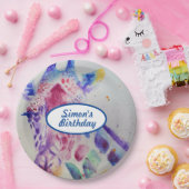 Giraffe dierentuin dier jongens kind verjaardagsfe papieren bordje (Feest)