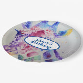 Giraffe dierentuin dier jongens kind verjaardagsfe papieren bordje (Gekanteld)