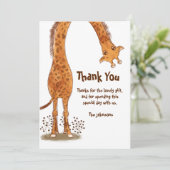 Giraffe, Dierentuin Dier Verjaardag, Personaliseer Bedankkaart (Staand voorkant)