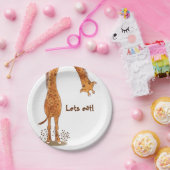 Giraffe, dierentuindieren Verjaardag Papieren Bordje (Feest)