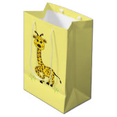 Giraffe Dierlijke Kunst Kinder Schattige Medium Cadeauzakje (Voorkant Gekanteld)