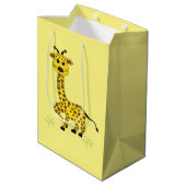 Giraffe Dierlijke Kunst Kinder Schattige Medium Cadeauzakje (Achterkant Gekanteld)