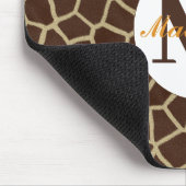 Giraffe Dierprint Initiaal Monogram Muismat (Hoek)