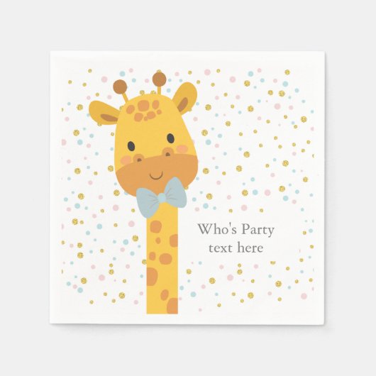 Giraffe, diervoorbeeld servet (Voorkant)