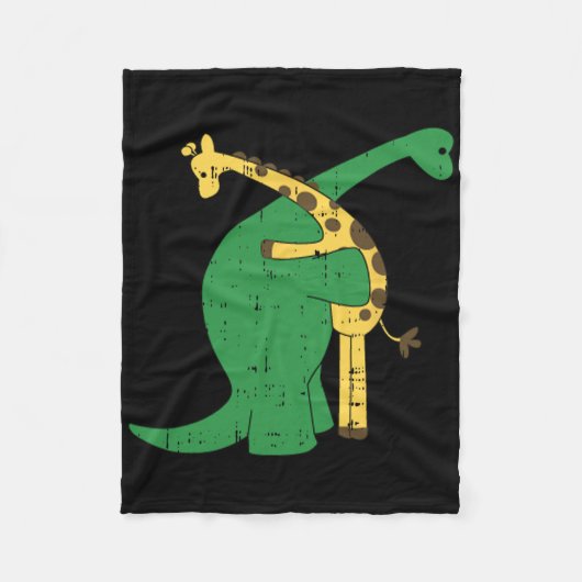 Giraffe Dinosaur Hug Love Dino Animals Safari Hall Fleece Deken (Voorkant)