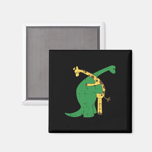 Giraffe Dinosaur Hug Love Dino Animals Safari Hall Magneet (Voorkant / Achterkant)