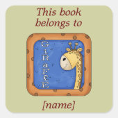 Giraffe Dit boek behoort tot Bookplate Sticker (Voorkant)