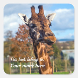 Giraffe "Dit boek behoort tot" Sticker