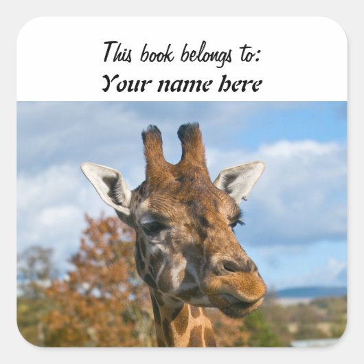 Giraffe "Dit boek is van" Sticker (Voorkant)