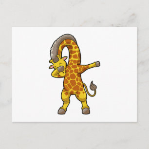 Giraffe doet Hip Hop Dance Dab Briefkaart