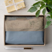 Giraffe draagt blauwe jurken bloemendecoupage tissuepapier (Geschenk)