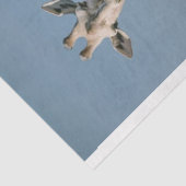 Giraffe draagt blauwe jurken bloemendecoupage tissuepapier (Detail)