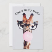 Giraffe Dragen Bril Blowing Bubble Gum Kaart (Voorkant)