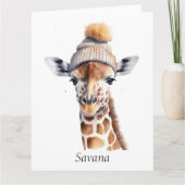 Giraffe dragen winter pet aanpasbaar kaart (Voorkant)