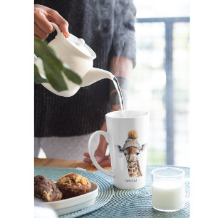 Giraffe dragen winter pet aanpasbaar latte mok