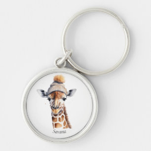 Giraffe dragen winter pet aanpasbaar sleutelhanger