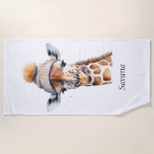 Giraffe dragen winter pet aanpasbaar strandlaken (Voorkant)