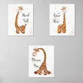 Giraffe Drie Print Set Kwekerij Kinder kunst aan d (Voorkant)
