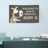 Giraffe drink bier Baby-Q Co-ed Baby shower Spandoek (Beurs)