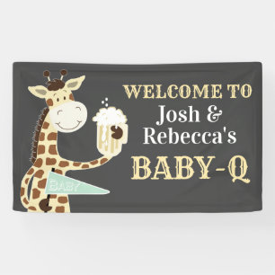 Giraffe drink bier Baby-Q Co-ed Baby shower Spandoek