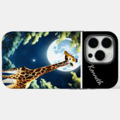 Giraffe Drink onder maanlicht Case-Mate iPhone Case (Achterkant (horizontaal))