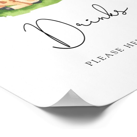 Giraffe - Drinken helpen jezelf Poster (Hoek)