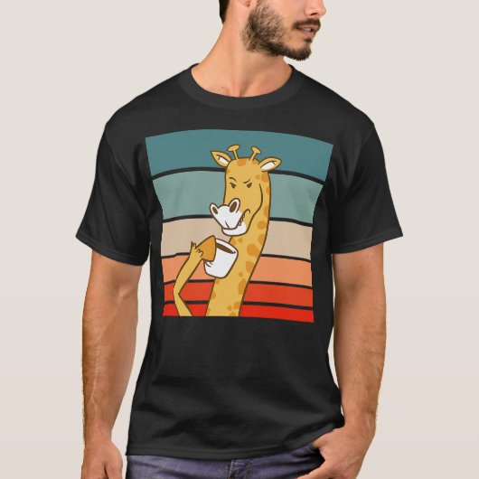 Giraffe Drinking Coffee Drink T-shirt (Voorkant)