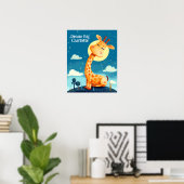 Giraffe Dromen | Dieren Nursery Kunst Poster (Thuiskantoor)