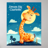 Giraffe Dromen | Dierenkinderkamer Kunst Poster (Voorkant)