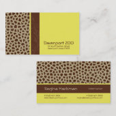 Giraffe Druk [geel] Visitekaartjes af (Voorkant / Achterkant)