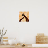 Giraffe Dubbele problemen, Poster (Keuken)