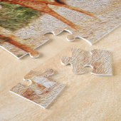 Giraffe Eating Leaves Painting Foto Legpuzzel (Zijkant)