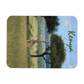 Giraffe Eating Tree in Kenia Magneet (Horizontaal)