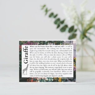Giraffe - Een gedicht over herstel Briefkaart