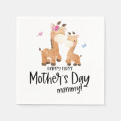 Giraffe eerste Moederdag Servet (Voorkant)