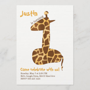Giraffe eerste uitnodiging van de Birthday Party