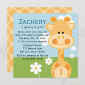 Giraffe Eerste verjaardag (Aangepast om het even w Kaart (Voorkant / Achterkant)