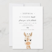 Giraffe eerste verjaardag kaart (Voorkant)