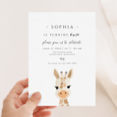 Giraffe eerste verjaardag kaart