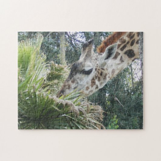 Giraffe Eet Sluiten Legpuzzel (Horizontaal)