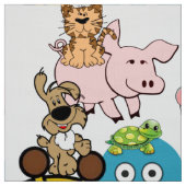 Giraffe Elephant Dog Fabric Stof (Swatch)