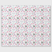 Giraffe Elephant en Baby shower van het hart Cadeaupapier (Vlak)