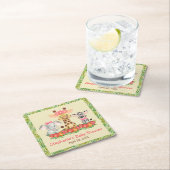 Giraffe Elephant en Zebra Girl Safari Baby shower Kartonnen Onderzetters (Insitu)