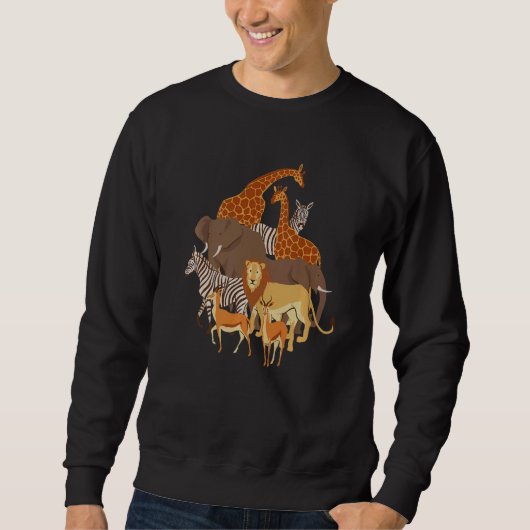 Giraffe Elephant Zebra Lion 1 Trui (Voorkant)