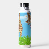Giraffe en aap met gras waterfles (Links)