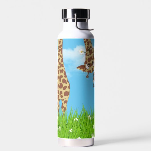 Giraffe en aap met gras waterfles (Links)