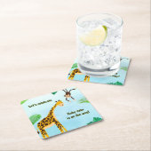 Giraffe en apen Safari of dierentuin van de partij Kartonnen Onderzetters (Insitu)