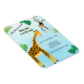 Giraffe en apen Safari of Zoo Party Animal Invite Magneet (Rechterzijde)