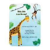 Giraffe en apen Safari of Zoo Party Animal Invite Magneet (Verticaal)
