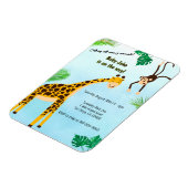Giraffe en apen Safari of Zoo Party Animal Invite Magneet (Linkerzijde)